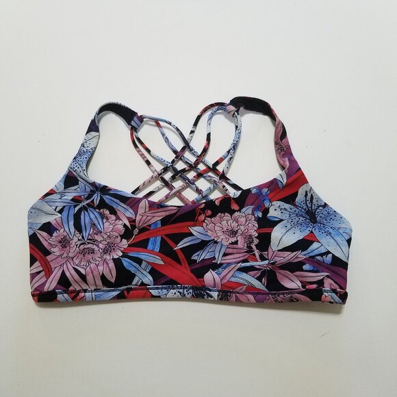 Lululemon Free To Be Wild Floral Sports Bra Size 10 - Picture 1 of 4